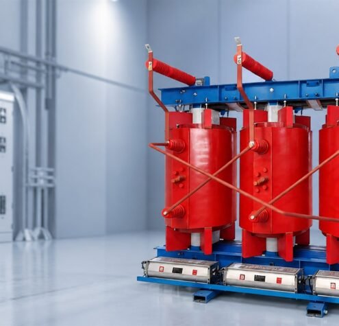 35kV cast resin dry-type transformer in a clean indoor power distribution room