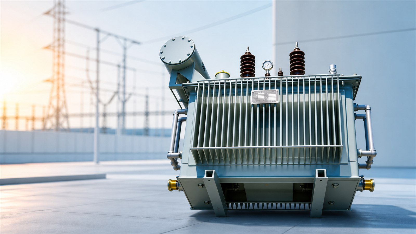 S13 oil-immersed transformer installed in a modern electrical substation