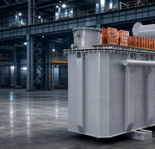 Submerged arc furnace transformer in a modern heavy industrial plant