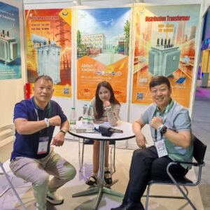 XNET team meeting international customers at a power and electrical equipment exhibition