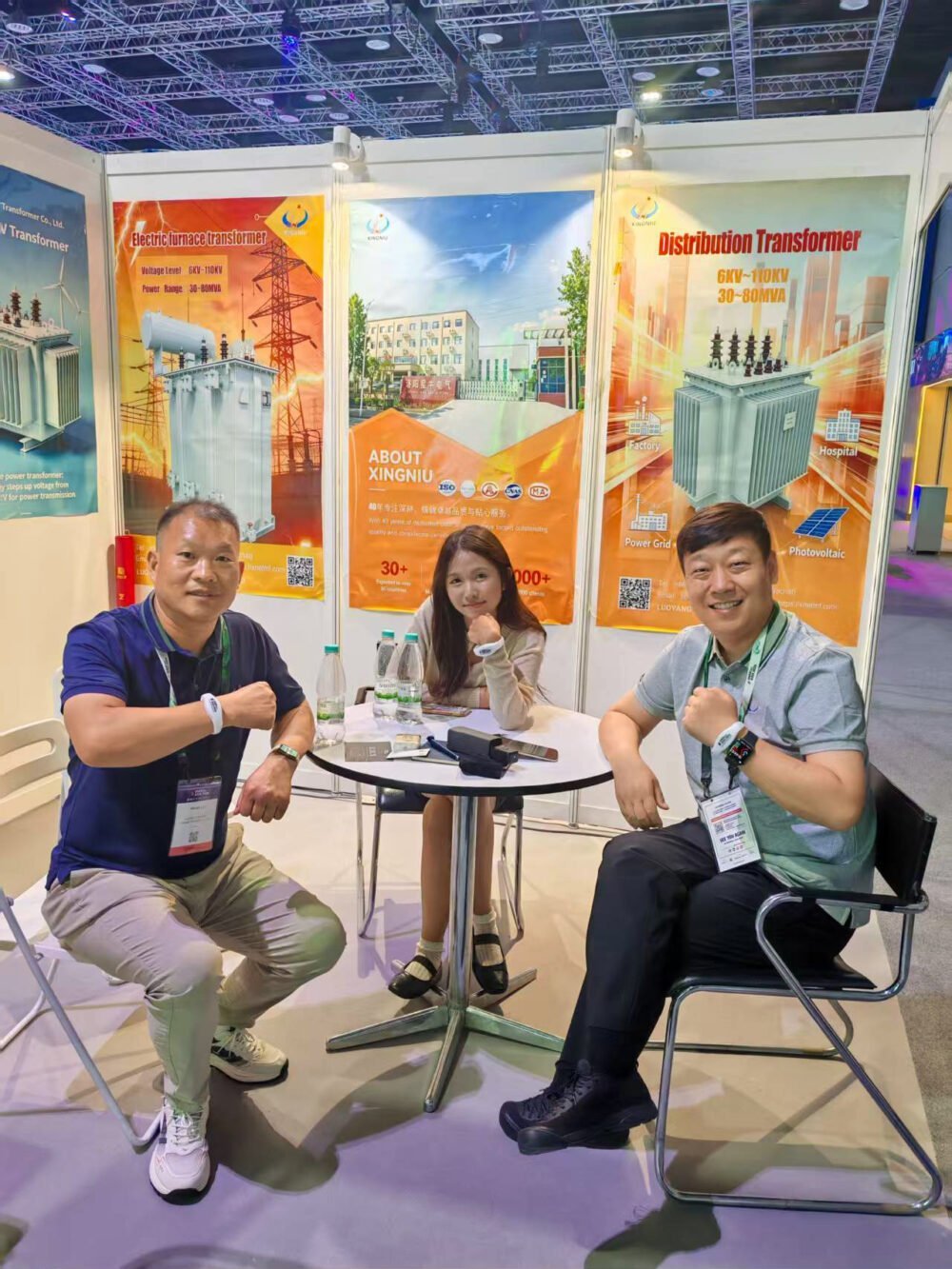 XNET team meeting international customers at a power and electrical equipment exhibition