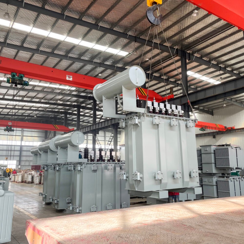 Large power transformer inside the XNET assembly workshop