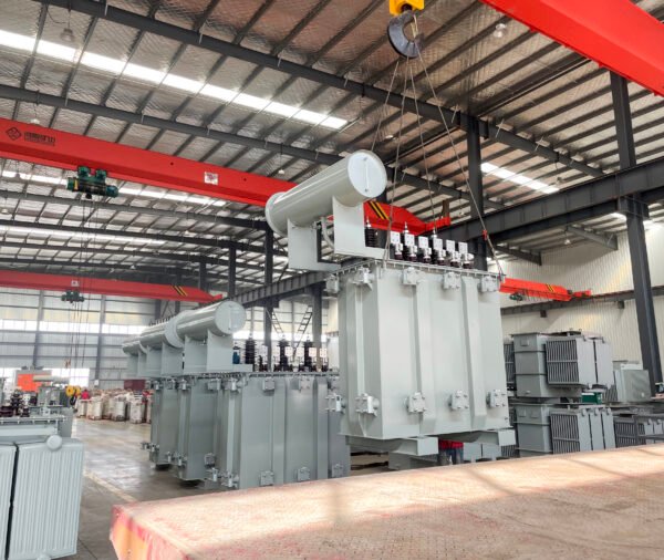 Large power transformer inside the XNET assembly workshop