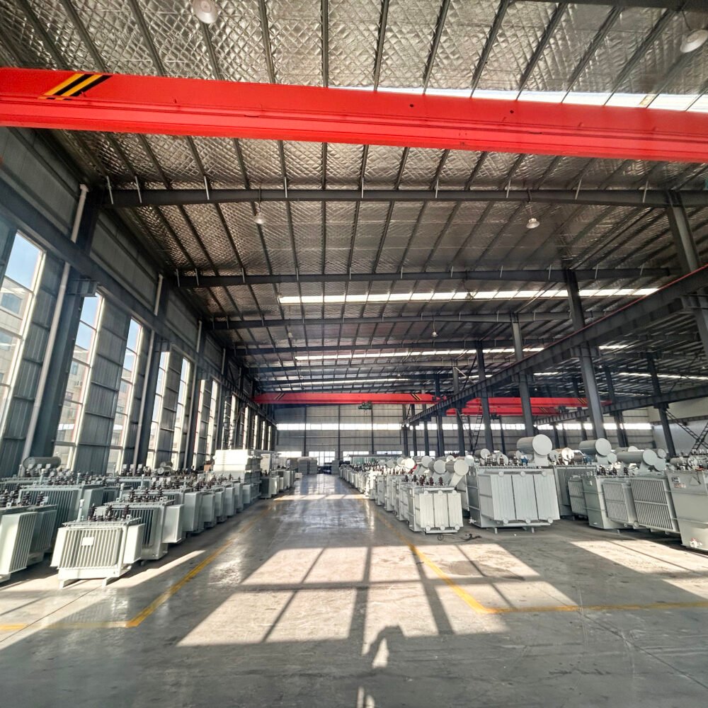 Wide view of the XNET transformer factory production hall