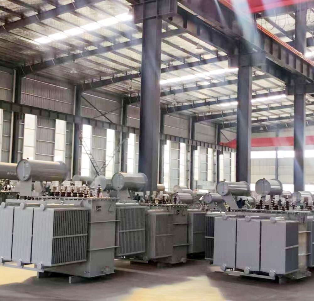 Oil-immersed transformer inventory inside the manufacturing workshop