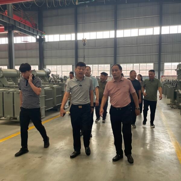 Customer delegation touring the XNET transformer production workshop